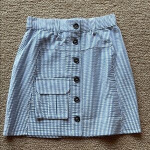 Ganni Seersucker, blue and white striped skirt Blue Striped Women's Skirt